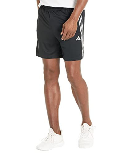 adidas Men's Essentials Pique 3-Stripes Training Shorts, Black/White/Black, Medium