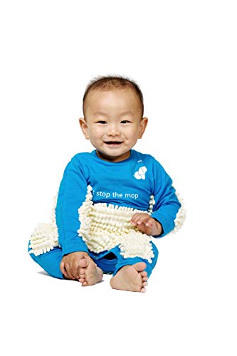 Cute Baby Mop Onesie - Funny and Functional, Perfect as a Long Sleeve Romper for Your Crawling Baby and for Use as an Everyday Baby Jumpsuit. Great as (Blue, 6-9 Months)