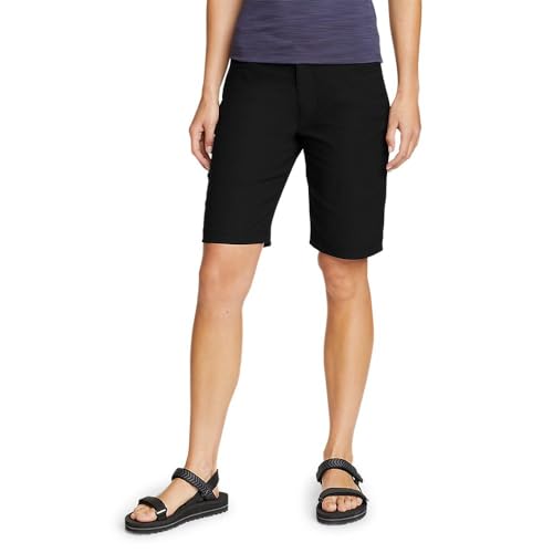 Eddie Bauer Women's Rainier 5-Pocket Bermuda Shorts, Black, 14, Hiking Shorts
