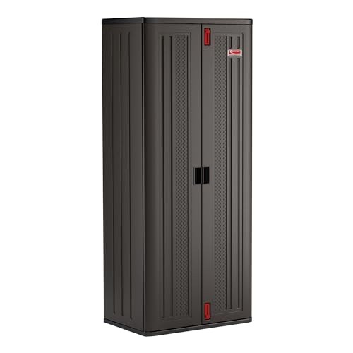 Suncast Commercial 19 Cubic Ft. Heavy-Duty Resin Cabinet with 4 Shelves, Black