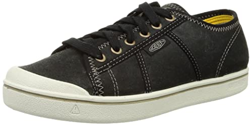 KEEN Men's Eldon Harvest Upcycled Casual Sneakers, Black/Silver Birch, 8.5