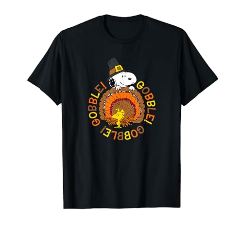 Peanuts Snoopy and Woodstock Thanksgiving Gobble T-Shirt