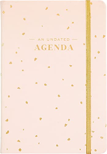 Eccolo Weekly & Monthly Planner, Undated Agenda Journal, Flexi Hardcover Planner with Elastic Band Closure and 2 Bookmarks, Faux Leather, Ivory Lined Pages for Notes (5.75 x 8.25 inches)
