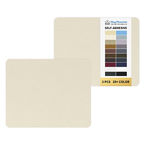 KING MOUNTAIN Canvas Repair Patch 9 x11 Inch 2 Pcs Self-Adhesive Waterproof Fabric Patch for Sofas, Tents, Furniture,Tote Bags, Car Seats (Beige)