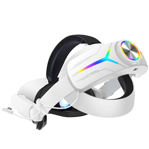 QWOS RGB Comfort Battery Head Strap 8000mAh Compatible with Meta/Oculus Quest 2 - Extend 8hrs Playtime - Battery Pack Elite Strap Replacement for Enhanced Support and Balance in VR
