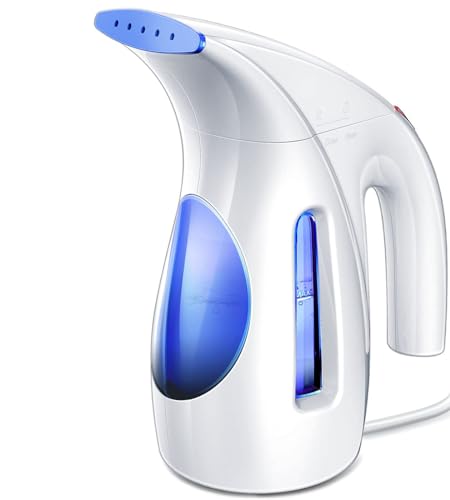 HiLIFE Steamer for Clothes, Portable Handheld Design, 240ml Big Capacity, 700W, Strong Penetrating Steam, Removes Wrinkle, for Home, Office and Travel(ONLY FOR 120V)(Blue)