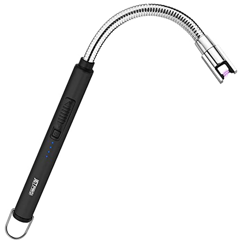 JETPRO Candle Lighters USB Rechargeable Arc Electric Lighter with 360° Flexible Neck for Candle BBQ Camping (Black)