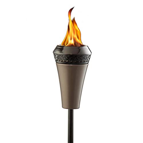 TIKI Brand Island King Outdoor TIKI Torch for Backyard, Patio and Garden, Metal Brown - 65 Inch, 1120129