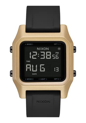 NIXON Staple A1309 - Black/Gold - 100m Water Resistant Men's Digital Sport Watch (38mm Face, 22mm PU/Rubber/Silicone Band) - Made with #Tide Recycled Ocean Plastics