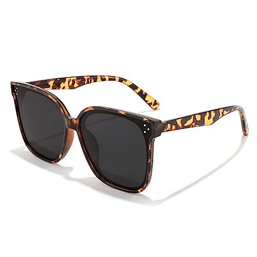 FEISEDY Retro Square Polarized Sunglasses Women Men Oversized Vintage Shades B2600