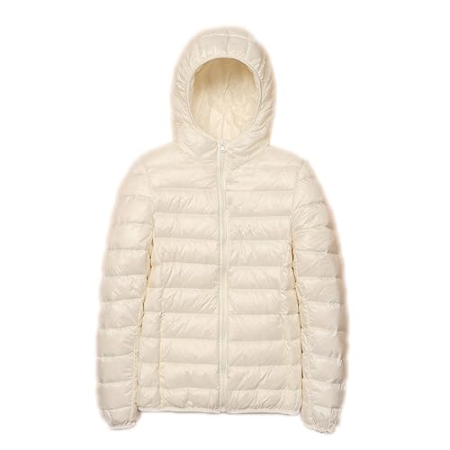 SMIDOW lightening deals Winter Jackets For Women 2023 Trendy Warm Lightweight Puffer Coat Solid Color Quilted Full Zip Down Coats With Hood lightweight puffer jacket White 2X