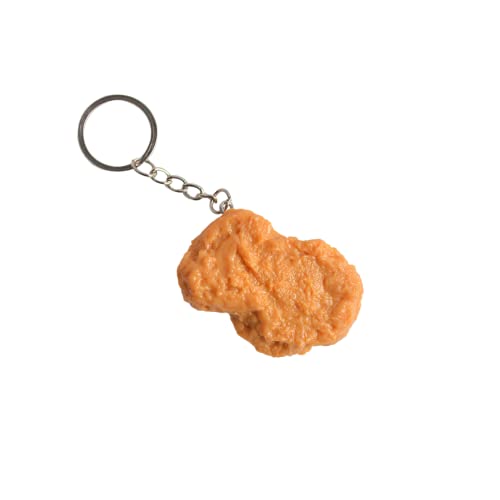 Fuqimanman2020 Imitation Food Keychain Fried Chicken Leg Chicken Nuggets Wing Keychain Creative KeyRing for Handbag Purse Car Accessories-Chicken nuggets