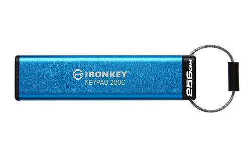 Kingston Ironkey Keypad 200 USB-C 512GB Encrypted Flash Drive | OS Independent | FIPS 140-3 Level 3 | XTS-AES 256-bit | BadUSB and Brute Force Protection | Multi-Pin Option | IKKP200C/512GB