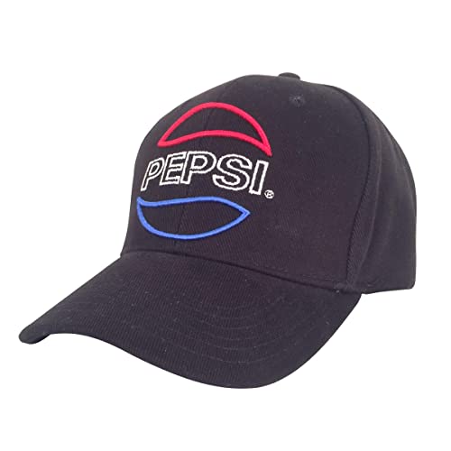 Tee Luv Pepsi Hat - Black Pepsi Soda Logo Baseball Cap