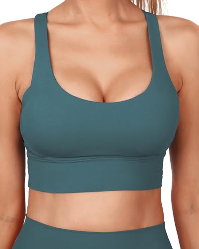Grace Form Strappy Sports Bra for Women Padded High Impact Push Up Sports Bra Athletic Running Workout Bra Yoga Bra