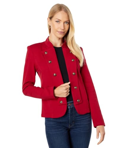 Tommy Hilfiger Women's Casual Band Jacket, Fall Fashion, Chili Pepper, Medium