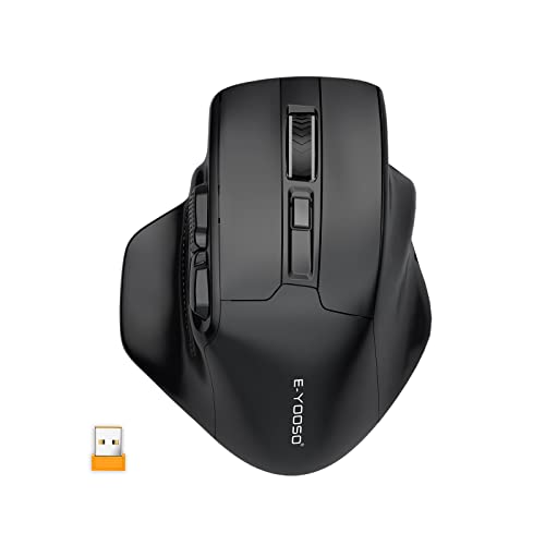 E-YOOSO Large Wireless Mouse, X-31 Large Mouse for Big Hands, 5-Level 4800 DPI, 6 Button Big Ergo Computer Mouse, 18 Months Battery Life Cordless Mouse for Laptop, Mac, Chromebook, PC, Windows(Black)