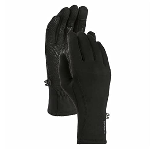 HEAD Women's Touchscreen Sports Running Gloves, Sensatez Technology, Silicone Palm for Better Grip, Ultrafit Streech Fleece (Medium, Black)