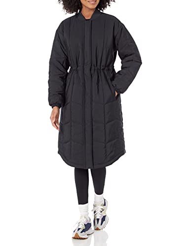 Amazon Essentials Women's Quilted Coat (Available in Plus Size), Black, Large