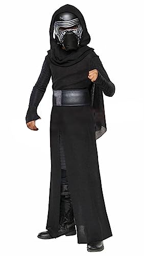 Boys Ben Solo Cosplay Kylo Ren Costume for Kids Jedi Robe with Mask Halloween Outfits (Black, 8-10Y)