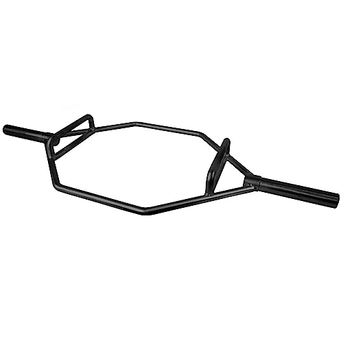 CAP Barbell Olympic Hex / Trap /Shrug /Deadlift Bar with Combo Grips, Black - New Version (OBIS-89HB)