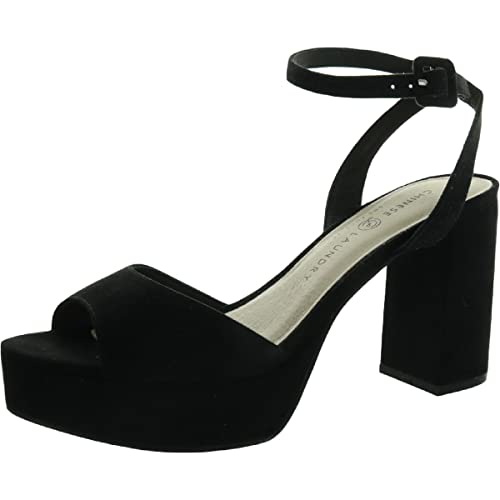 Chinese Laundry Women's Theresa Platform Dress Sandal, Black Suede, 8 M US