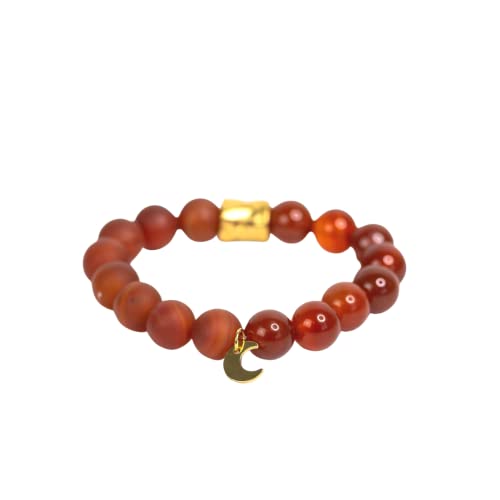 Carnelian Mala Bracelet for Women, Sacral Chakra Healing Jewelry Bracelet, Orange Crystal Gemstone Bracelet, Spiritual Meditation Bracelet (Carnelian)