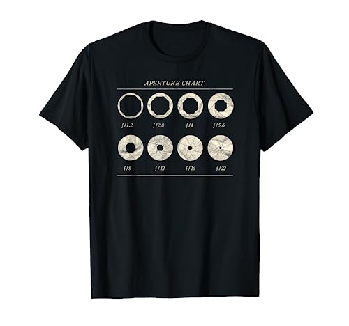 Vintage Photographer DSLR Camera Lens Aperture Chart Analog T-Shirt