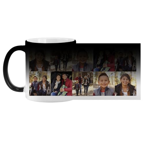 Let's Make Memories Personalized Color Changing Mug - Multi Photo Mug - 11oz Coffee Mug - 5 Photos
