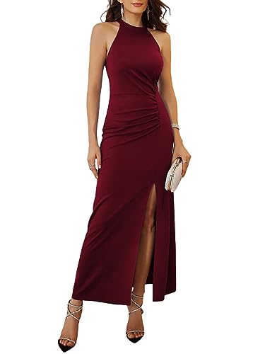 GRACE KARIN Long Formal Dresses Homecoming Prom Fall Dresses for Women 2024 Wine Red L