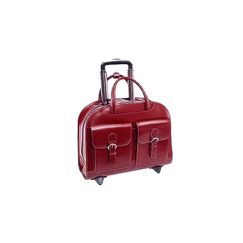 McKlein L Series Laptop Briefcase, Red Leather (96186A)