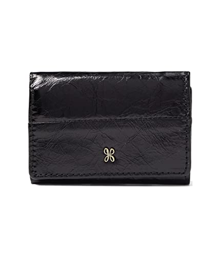 HOBO Jill Mini Wallet for Women - Leather Construction with Snap Closure, Polyester Lining, Classy and Elegant Look Black One Size One Size
