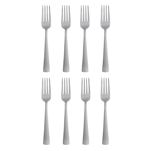 Oneida Zinc Everyday Flatware Dinner Forks, Set of 8, 18/0 Stainless Steel, Silverware Set, 1.4 x 3.75 x 8.5 inches