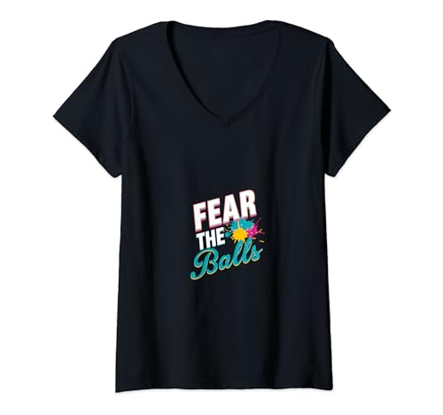 Fear the Balls Funny Paintball Lover Shooter Shoot-Out V-Neck T-Shirt