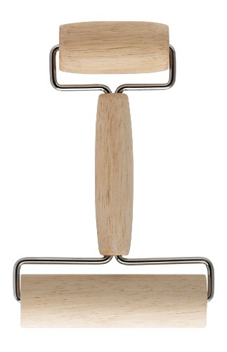 Mrs. Anderson’s Baking Double Dough Roller, Includes 4.125 and 2.375-Inch Wide Cylinders, Rubberwood