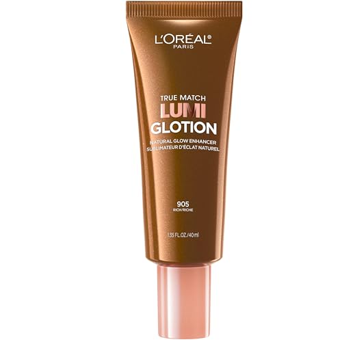 L'Oreal Paris Makeup True Match Lumi Glotion, Natural Glow Enhancer, Illuminator Highlighter Skin Tint for an All Day Radiant Glow, 905 Rich, 1.35 Ounces