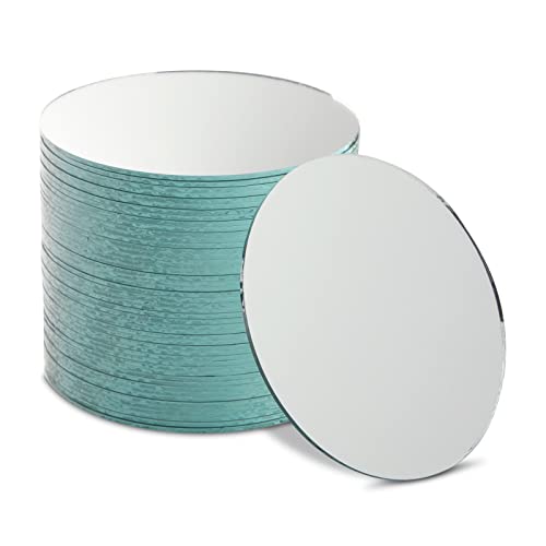 Juvale 50-Pack of Small Round Mirrors for Crafts, 4-Inch Glass Tile Circles for Wall and Table Decor, Mosaics, DIY Home Projects, Decorations, Arts and Crafts Supplies