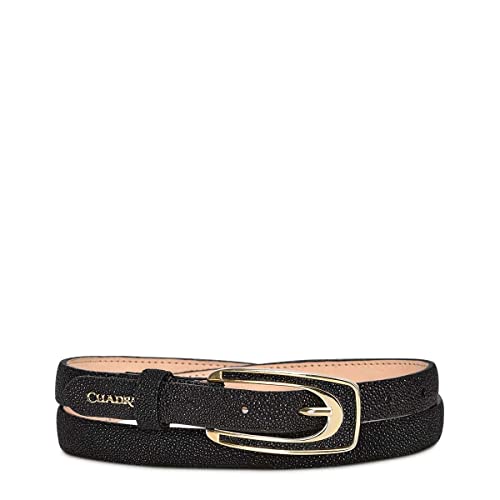 Cuadra Women's Belt in Genuine Stingray Leather Black, CD54DMA, Size L