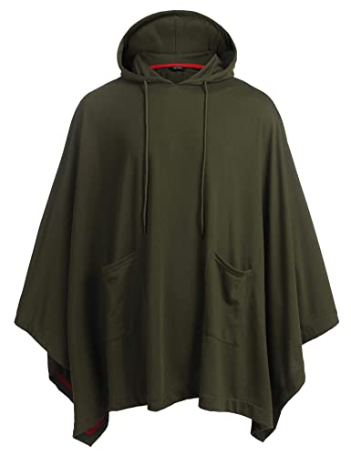 COOFANDY Unisex Poncho Cape Hoodie Fashion Coat Pullover Cloak With Pocket