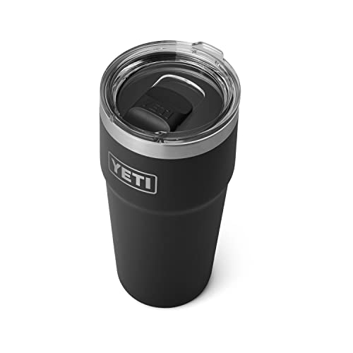 YETI Rambler 16 oz Stackable Pint, Vacuum Insulated, Stainless Steel with MagSlider Lid, Black