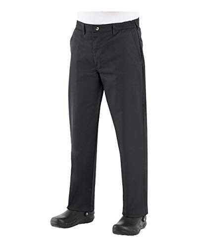 Chef Designs Men's Chef Pant, Black, 38W x 30L