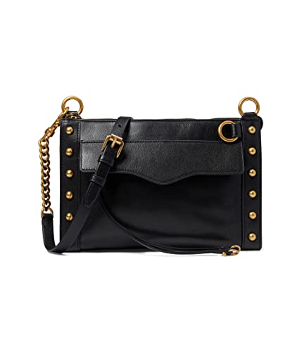 Rebecca Minkoff MAB Crossbody w/Studs, Black/Antique Brass