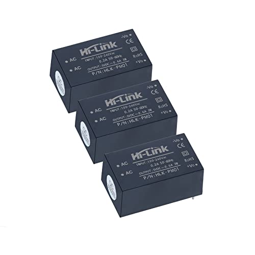 EC Buying Mini Step-Down Power Supply, Intelligent Home Switching DC Power Module AC DC Isolated Power Module 220v to 5v, HLK PM01 AC DC Converter 220V to 5V（3PCS）