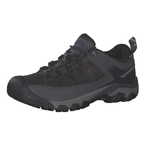 KEEN Men's Targhee 3 Low Height Waterproof Hiking Shoes, Steel Grey/Captains Blue, 9.5