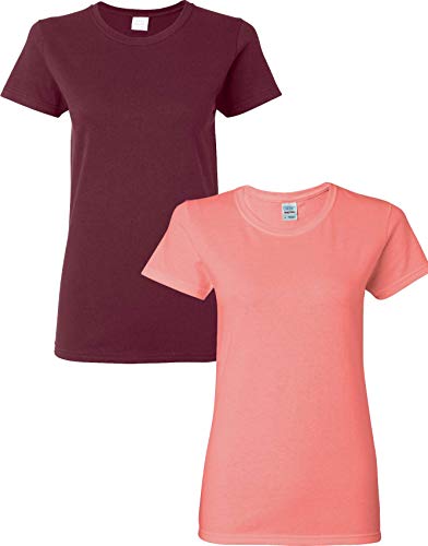 Gildan Women's Heavy Cotton Adult T-Shirt, 2-Pack