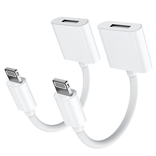 Lightning Extension Adapter,2 Pack [ Apple MFi Certified ] iPhone Charger Extension Cord Female to Male Connector Dongle with 8-pin Transfer Audio Video Music Data and Power Charging(3.5inch)