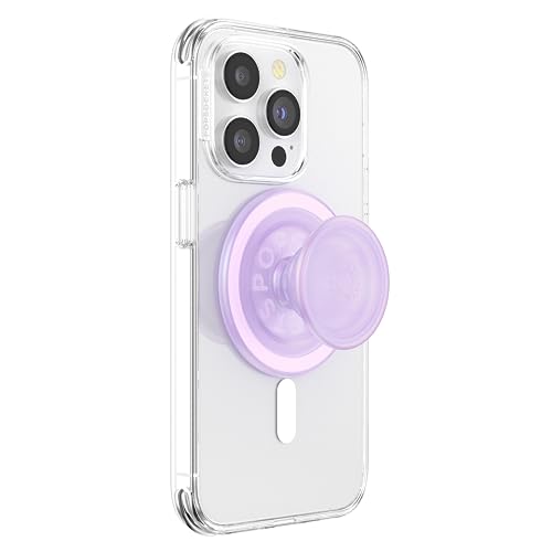 PopSockets Phone Grip Compatible with MagSafe, Adapter Ring for MagSafe Included, Phone Holder, Wireless Charging Compatible - Clear Opalescent