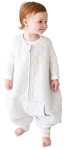 Tealbee Dreamsuit: Toddler Sleep Sack with Feet 12-18 months, 18-24 months - 1.2 TOG All Season Baby Wearable Blanket for Walkers - Bamboo, Organic Cotton Sleep Bag (12m-2T) - Sunshine