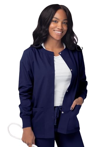 Sivvan Scrubs for Women - Front Snap Warm - Up Jacket - S8306 - Navy - S