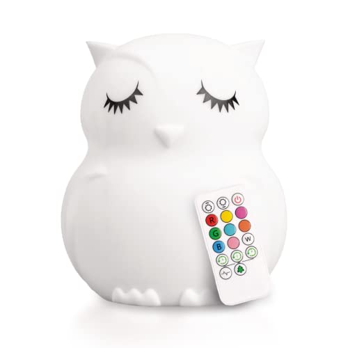 Lumipets Owl, Kids Night Light, Silicone Nursery Light for Baby and Toddler, Squishy Night Light for Kids Room, Animal Night Lights for Girls and Boys, Kawaii Lamp, Cute Lamps for Bedroom